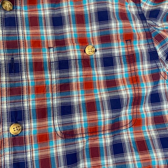 Duluth Men's Shirt M Relaxed Fit Red/Blue Plaid Button-Up - Picture 8 of 10